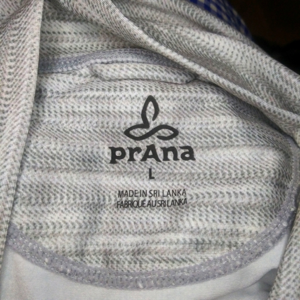 Prana Catarina Gray & White Marled Stripe, Long Sleeved Full Zip UPF 50+ Sun Top - Picture 9 of 11